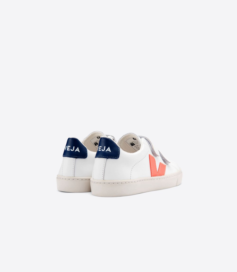 Veja Sneakers Copii - Esplar Velcro Piele - Albi - 1829056-CV